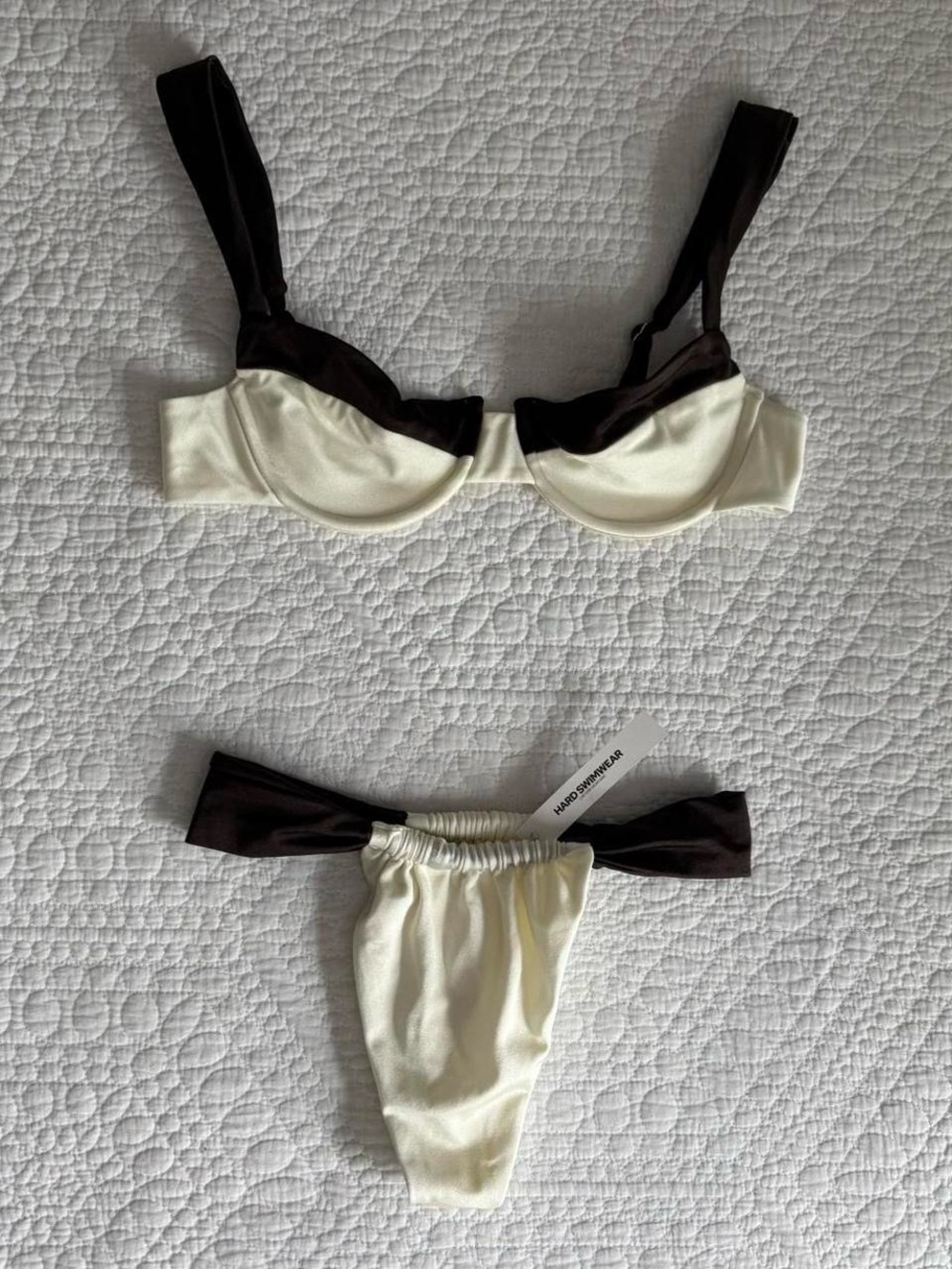 NWOT Hard Swimwear Gisella Latte Balconette Top & Amara Latte Brazilian Bottom